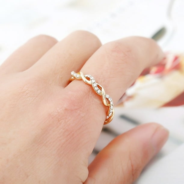 MoAndy Simple Titanium Steel Plated 18K Gold Polished Couple Engagement Wedding Ring MoAndy Simple Titanium Steel Plated 18K Gold Polished Couple Engagement Wedding Ring